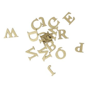 Gold 3D Wooden Letters 52 Pieces