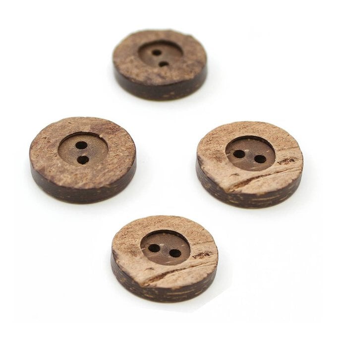Hemline Assorted Novelty Wood Button 4 Pack image number 1