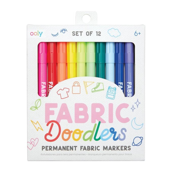 Fabric Doodlers Permanent Fabric Markers 12 Pack image number 1