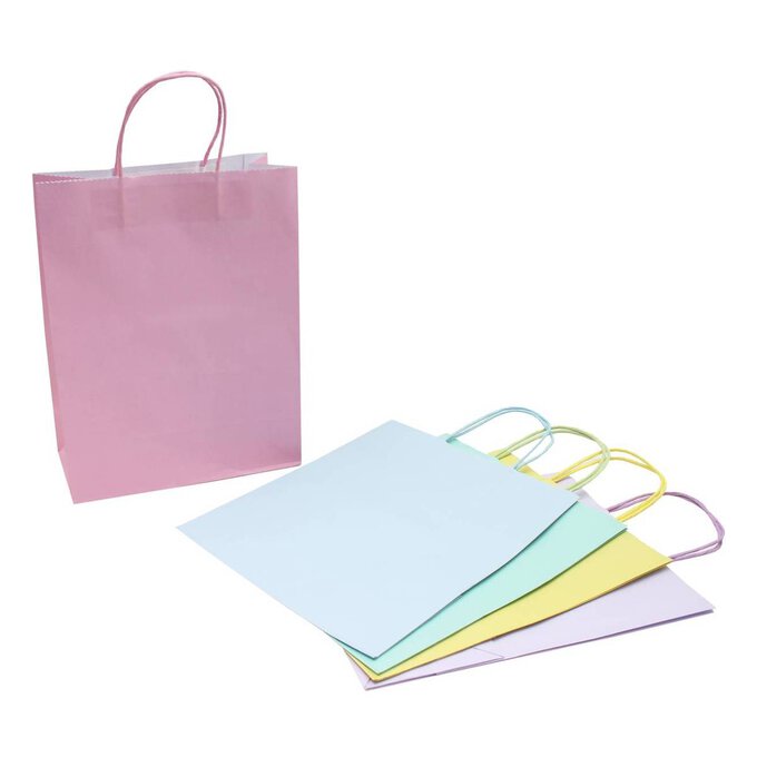 Pastel Ready to Decorate Gift Bags 5 Pack image number 1