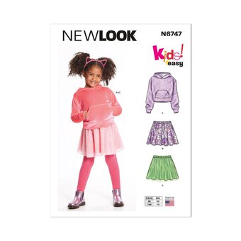 New Look Child&rsquo;s Hoodie and Skirt Sewing Pattern 6747