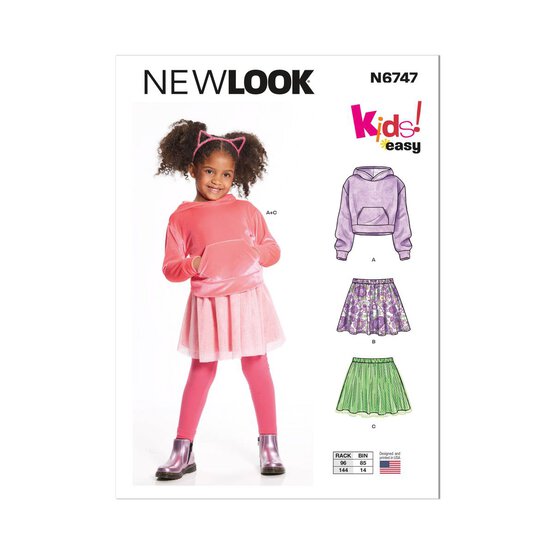 New Look Child&rsquo;s Hoodie and Skirt Sewing Pattern 6747 image number 1
