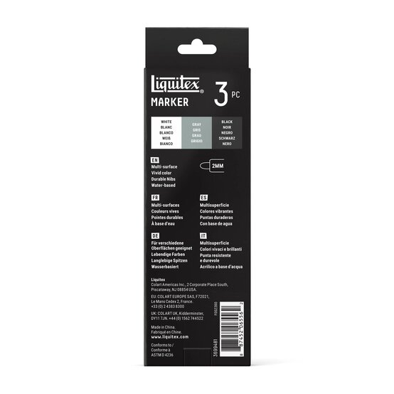 Liquitex Monochrome Markers 2mm 3 Pack image number 5