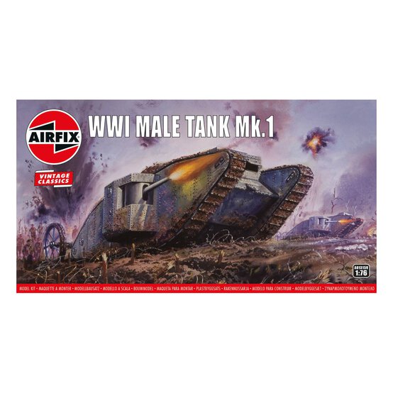 Airfix WWI Male Tank Mk 1 Model Kit 1:76 image number 1