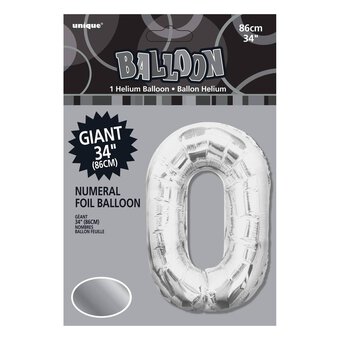 Extra Large Silver Foil 0 Balloon