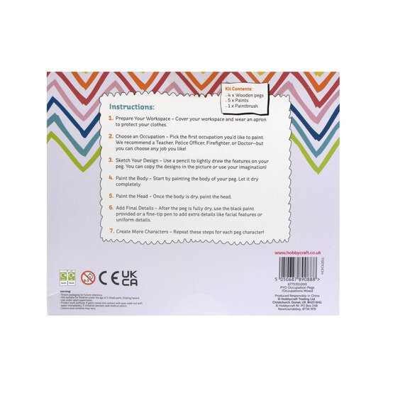 Paint Your Own Wooden Peg Occupations Kit 4 Pack  image number 4