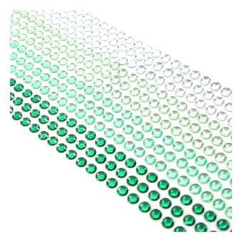 Mixed Green Adhesive Gems 6mm 504 Pack