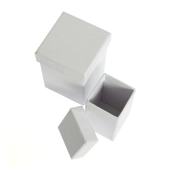 White Mache Square Nesting Boxes 2 Pack