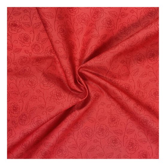 Blush Red Cotton Rose Blender Fabric by the Metre image number 1