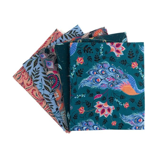 Artisan Paisley Peacocks Cotton Fat Quarters 5 Pack image number 1