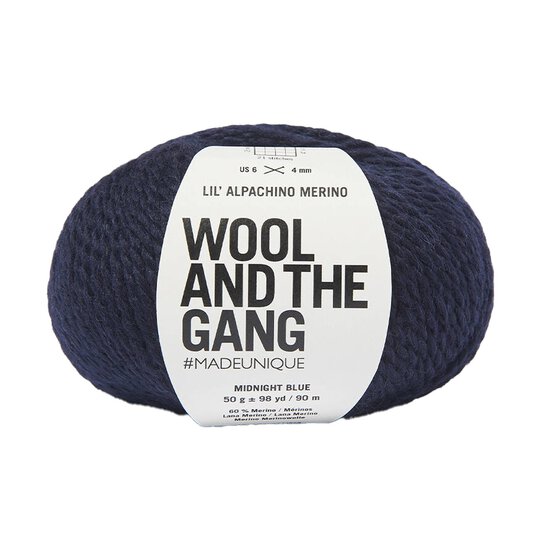 Wool and the Gang Midnight Blue Lil&rsquo; Alpachino Merino 50g image number 1