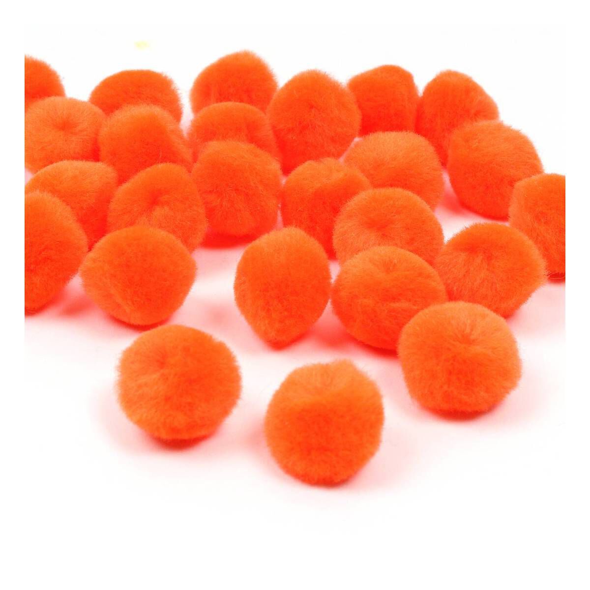 Orange Pom Poms 2cm 25 Pack Hobbycraft