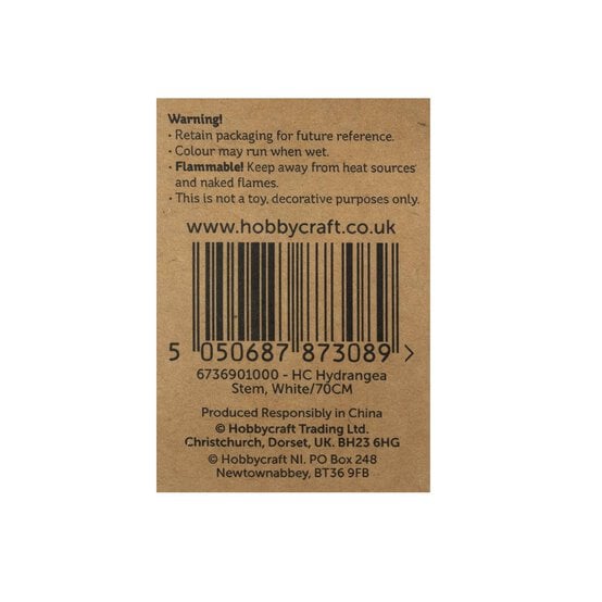 White Hydrangea Stem 70cm image number 5