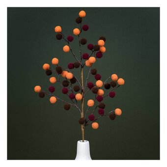 Orange, Red and Brown Pom Pom Pick 62cm