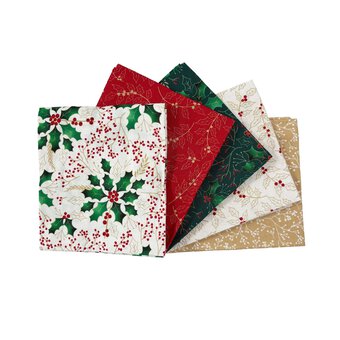 Jolly Holly Fat Quarters 5 Pack