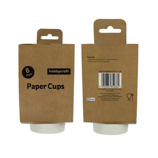 White Paper Cups 8 Pack image number 5