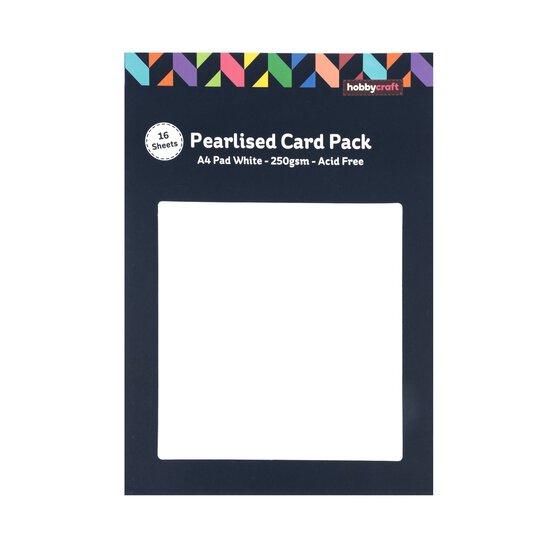 White Pearlised Card A4 16 Pack  image number 3