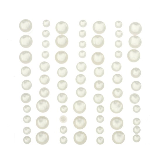 White Round Gem Stickers 70 Pack image number 1