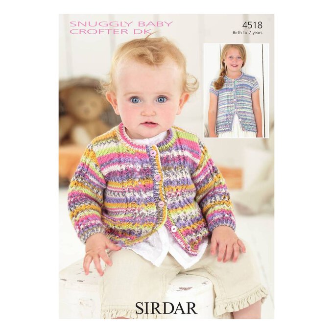 Sirdar Snuggly Baby Crofter DK Girls' Cardigans Digital Pattern 4518 ...