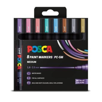 Uni-ball Posca Metallic PC-5M Marker Pens 8 Pack