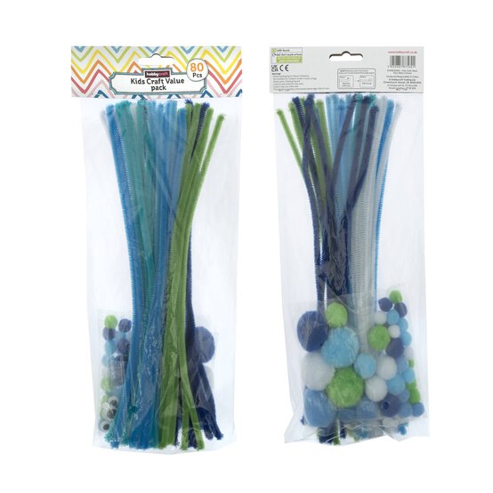 Ocean Pipe Cleaners and Pom Poms Craft Pack 80 Pieces image number 4