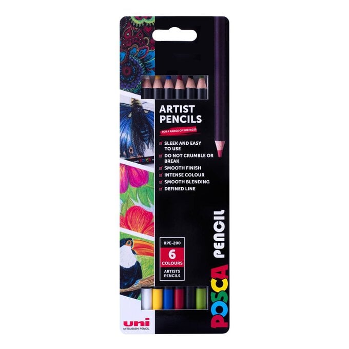 Uni-ball Posca Essential Artist Pencils 6 Pack image number 1
