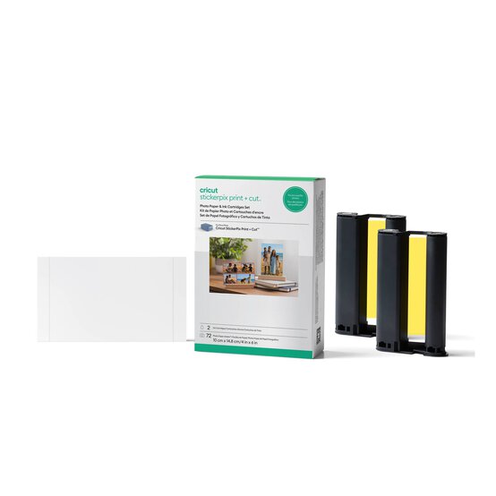Cricut StickerPix Print + Cut Photo Paper and Ink Cartridge Set 72 Pack image number 1