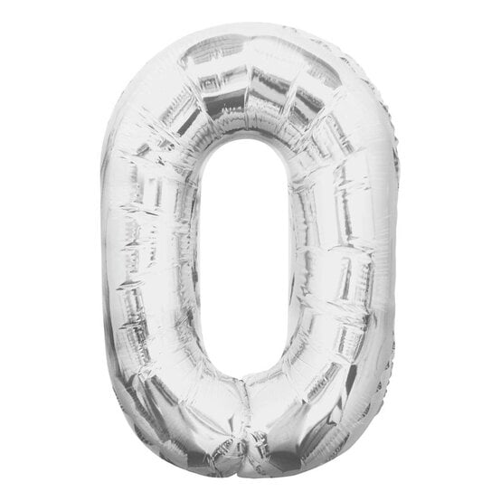 Extra Large Silver Foil 0 Balloon image number 1