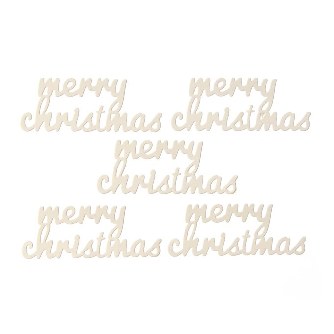 White Merry Christmas Card Toppers 5 Pack Hobbycraft