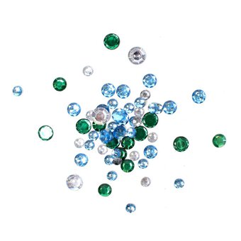 Blue and Green Assorted Large Round Gems 90g