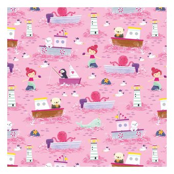 Pink Ahoy Gift Wrap 70cm x 2m 
