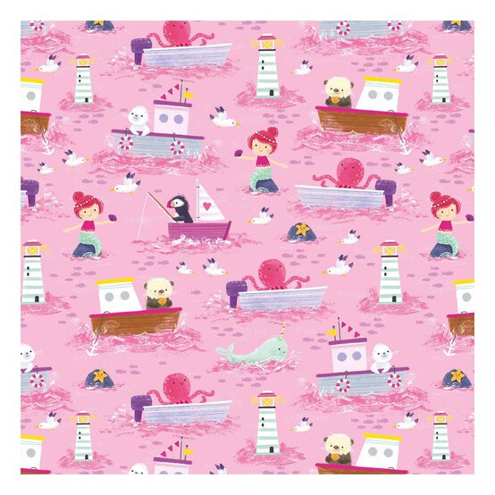 Pink Ahoy Gift Wrap 70cm x 2m  image number 2