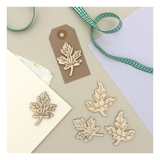 Autumn Leaf Wooden Toppers 12 Pack image number 2