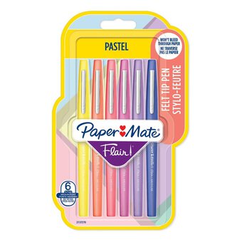 Paper Mate Pastel Flair Felt Tip Pens 6 Pack