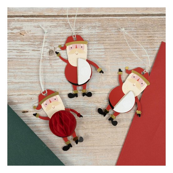 Mini Santa Honeycomb Tags 3 Pack image number 3