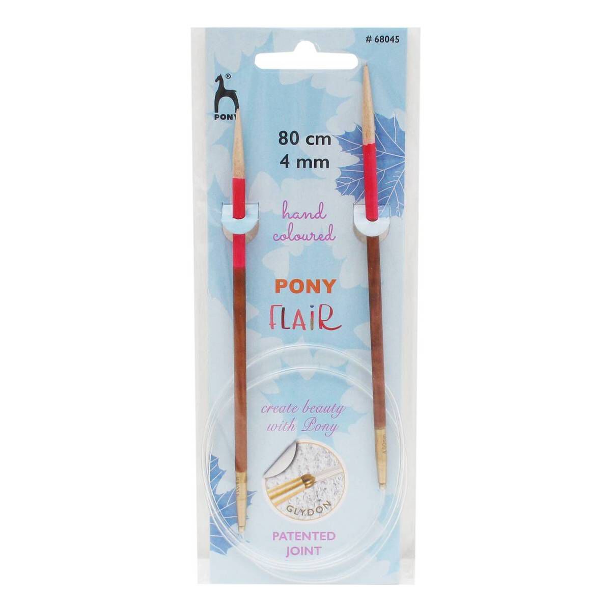 Pony Flair Circular Knitting Needles 80cm 4mm Hobbycraft