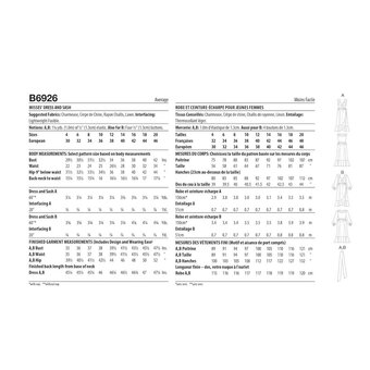 Butterick Women's Dress   Sewing Pattern B6926 (D5 4-12)