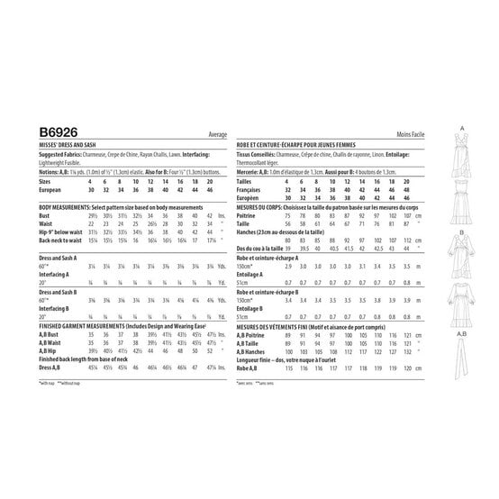 Butterick Women's Dress   Sewing Pattern B6926 (D5 4-12) image number 2