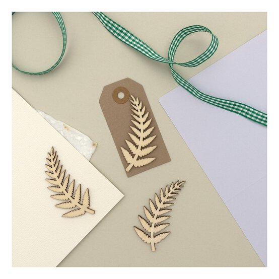 Fern Leaf Wooden Toppers 12 Pack image number 2