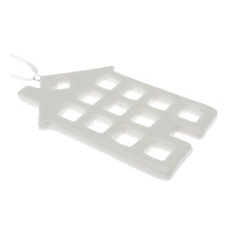 Hanging Glazed Ceramic House Decoration 8cm