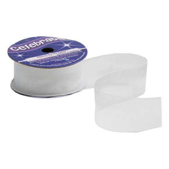 White Organza Ribbon 25mm x 5m image number 2