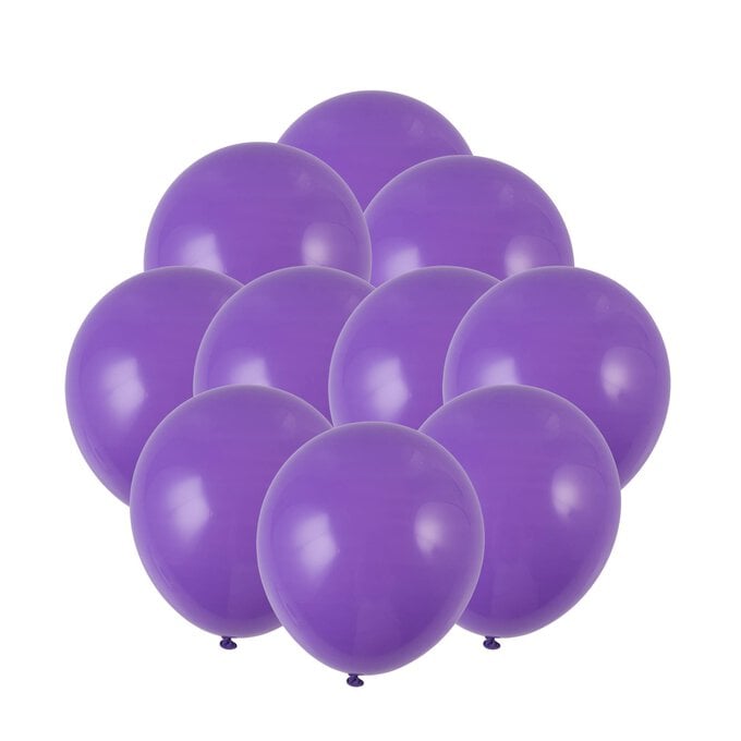 Purple Latex Balloons 10 Pack image number 1