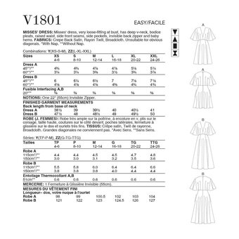 Vogue Women's Dress Sewing Pattern V1801 (Y XS-M)