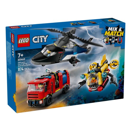 LEGO City Helicopter, Fire Truck and Submarine Remix image number 1
