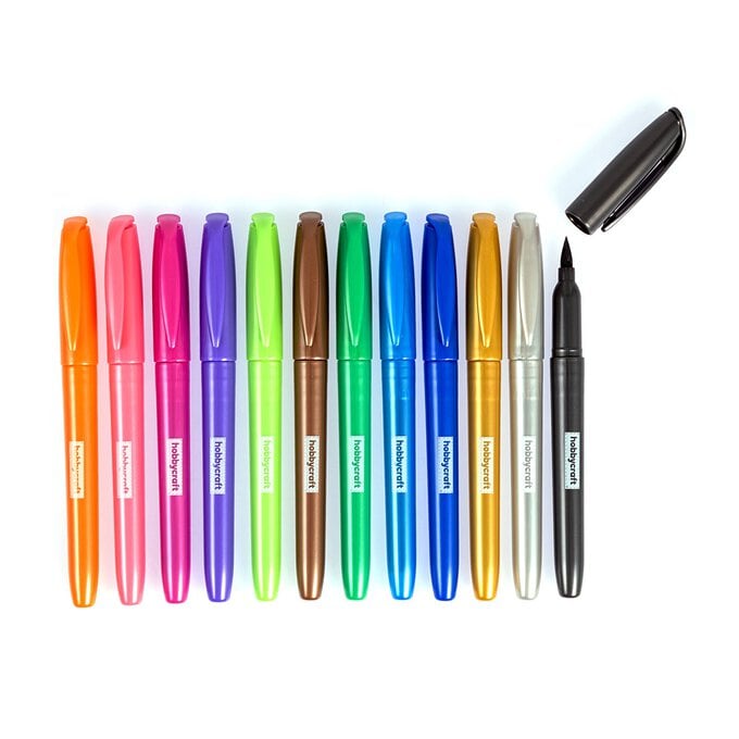 Metallic Brush Pens 12 Pack image number 1
