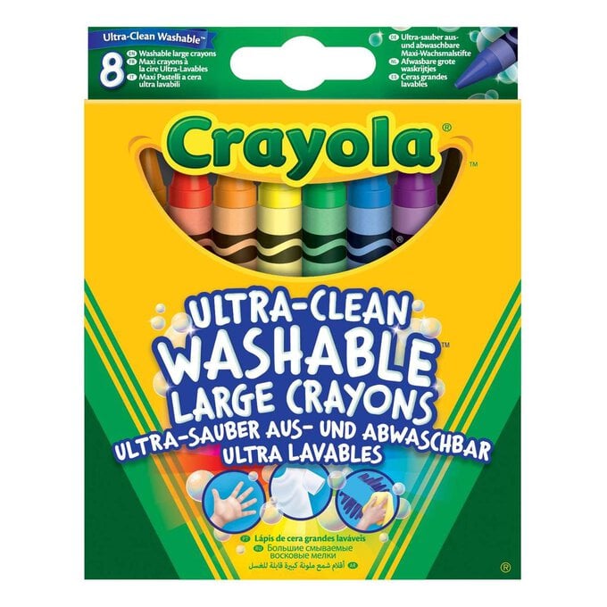 Crayola Ultra-Clean Washable Large Crayons 8 Pack image number 1
