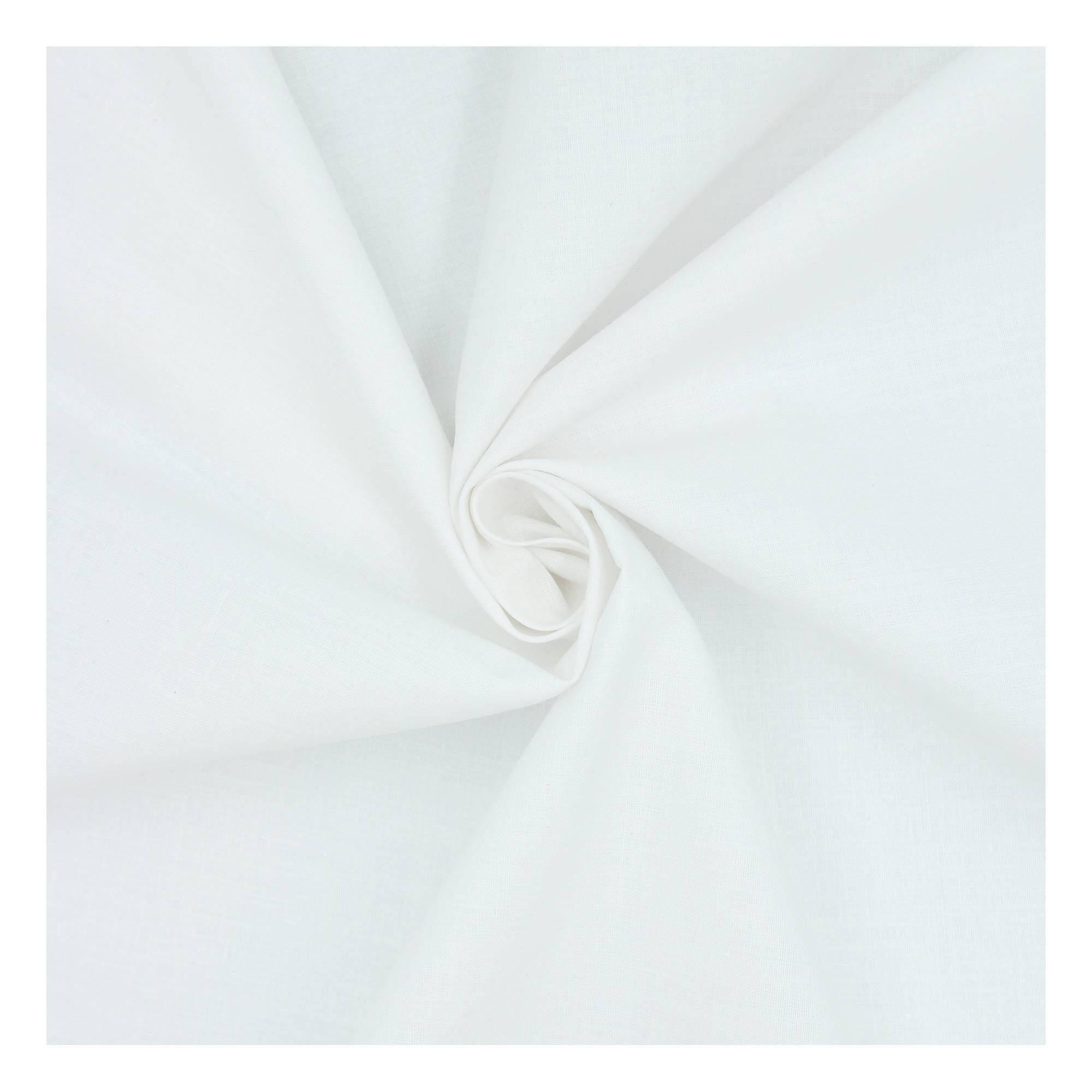 White Polycotton Extra Wide Fabric by the Metre Hobbycraft