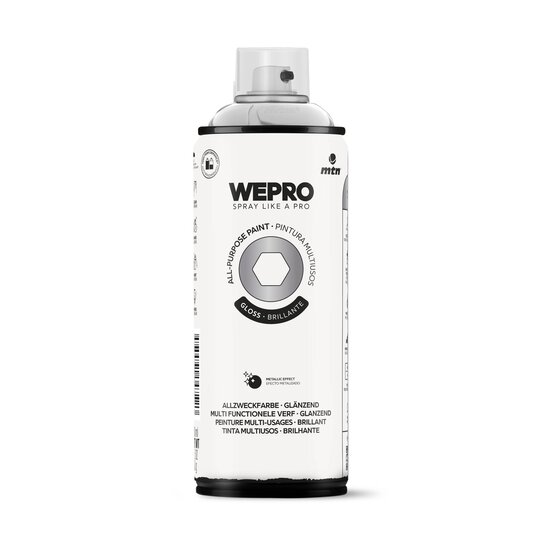 MTN WEPRO Silver Gloss All-Purpose Paint 400ml  image number 1