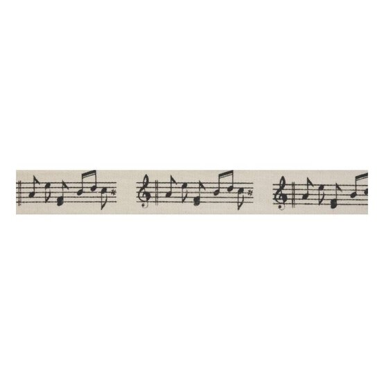 Musical Note Cotton Ribbon 15mm x 5m image number 1