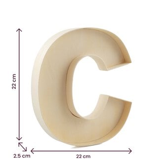 Wooden Fillable Letter C 22cm image number 4